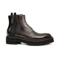 Bordeaux Zip Combat Boot