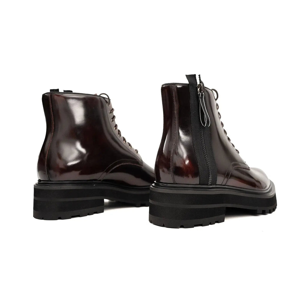 Bordeaux Zip Combat Boot