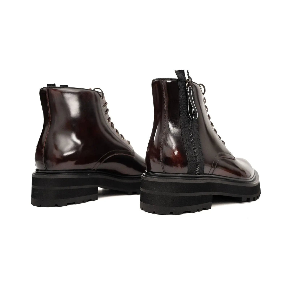 Bordeaux Zip Combat Boot