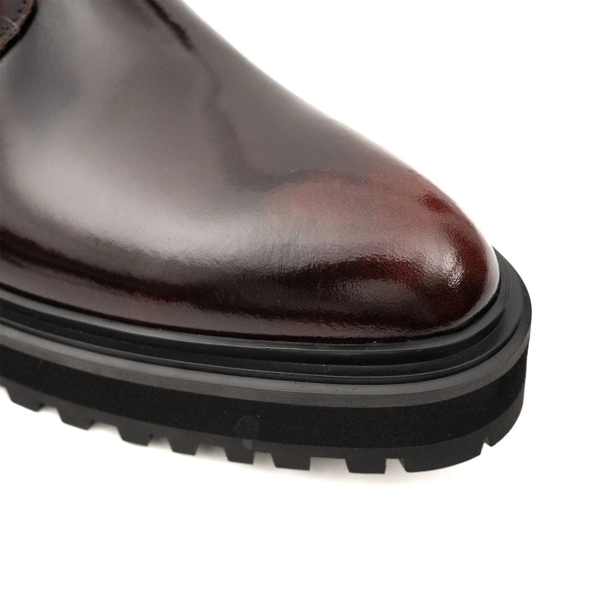 Bordeaux Zip Combat Boot