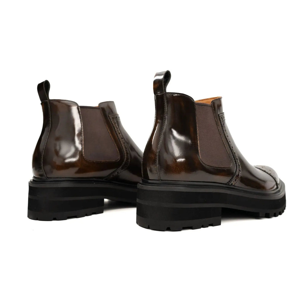 Cognac Croc Leather Chelsea Boot