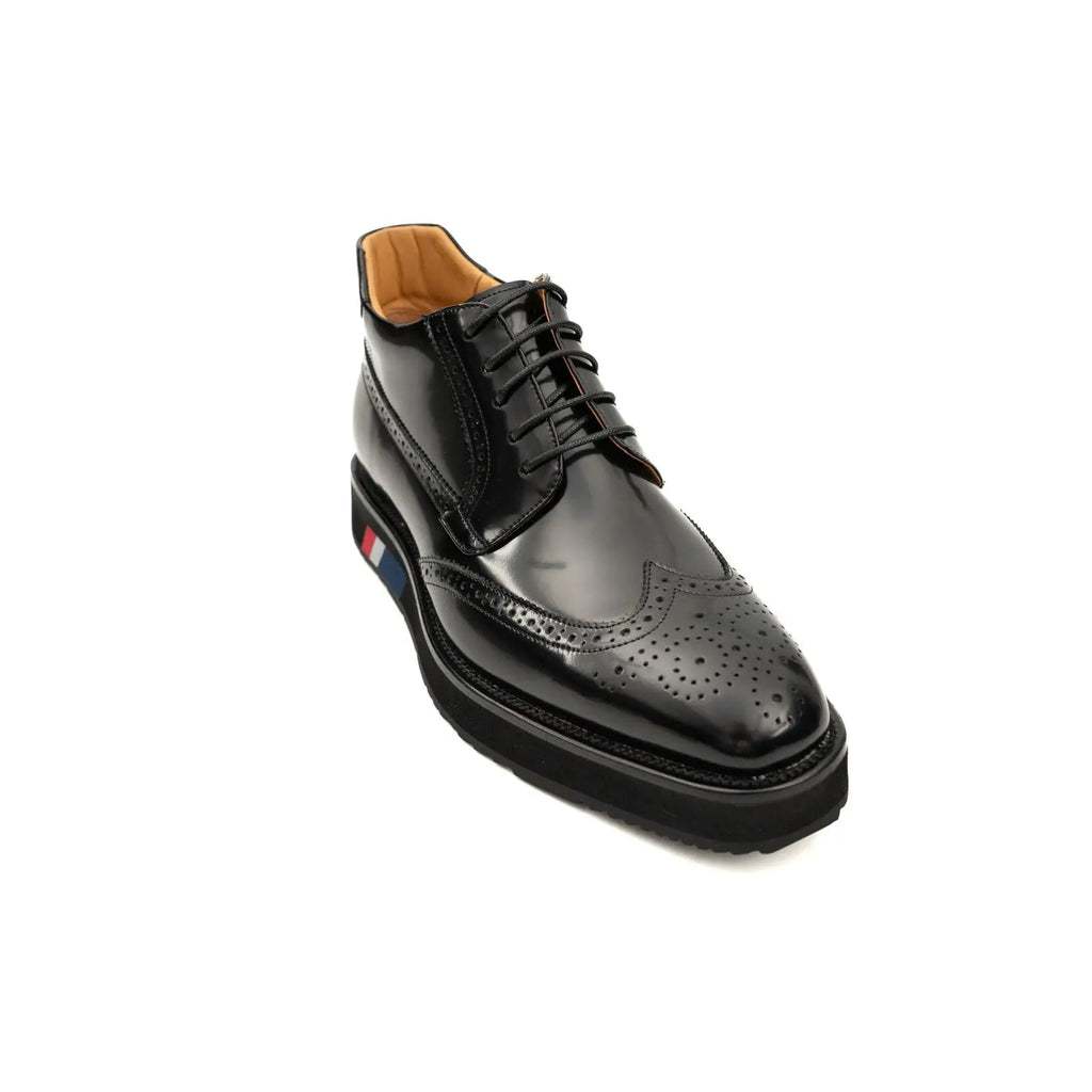 Black Brogue Lace-Up Boots with Foam Sole