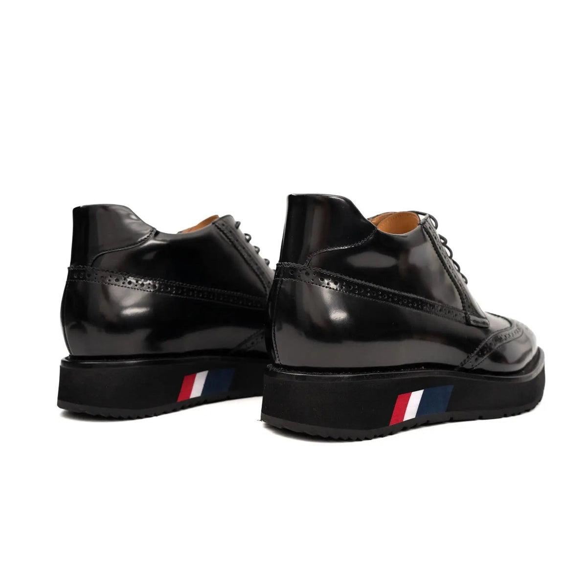 Black Brogue Lace-Up Boots with Foam Sole