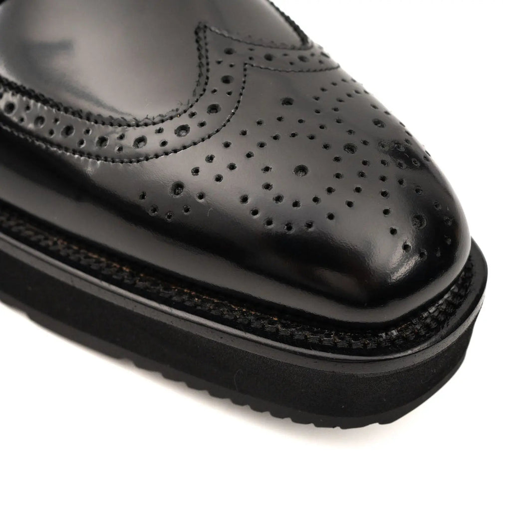 Black Brogue Lace-Up Boots with Foam Sole