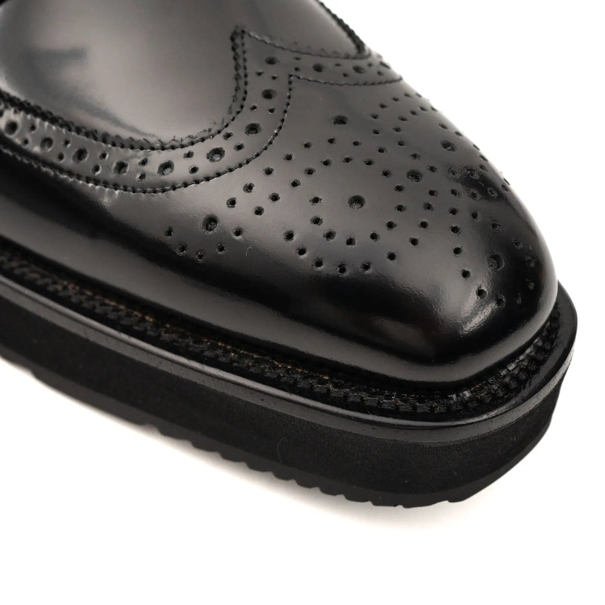 Black Brogue Lace-Up Boots with Foam Sole