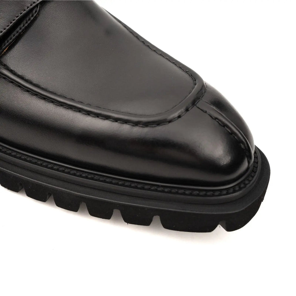 Black Double Monk Combat Boot