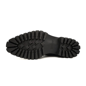Black Apron-Toe Lace-Up Boots