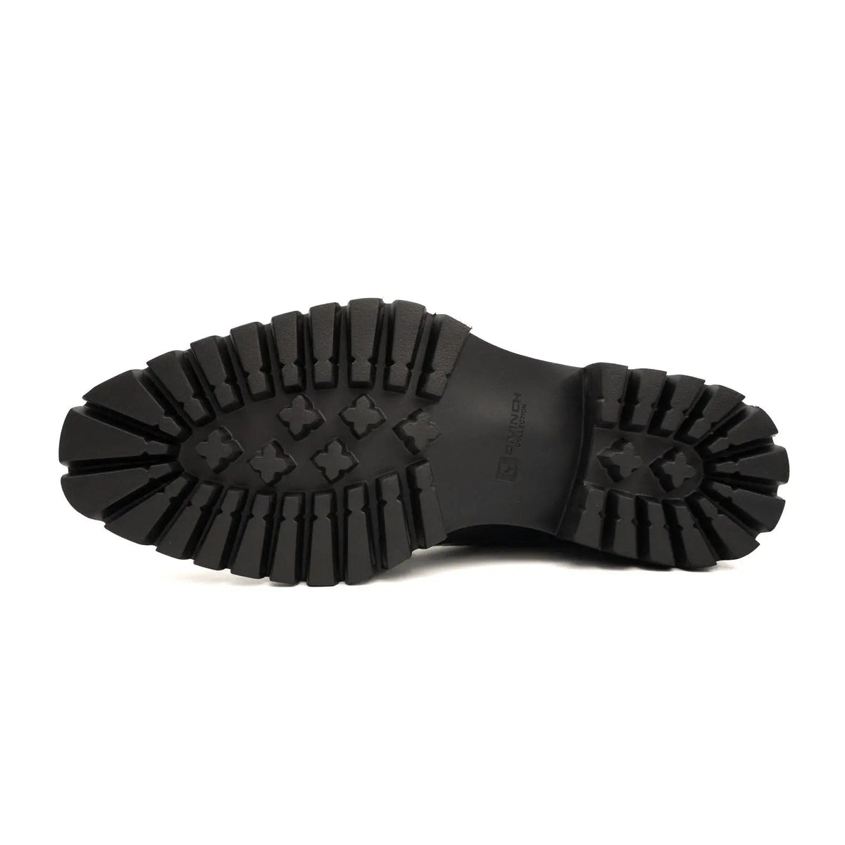 Black Apron-Toe Lace-Up Boots