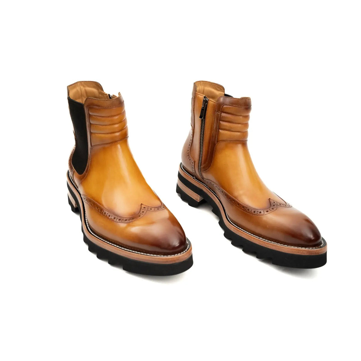 Cognac Lug Sole Chelsea Boot