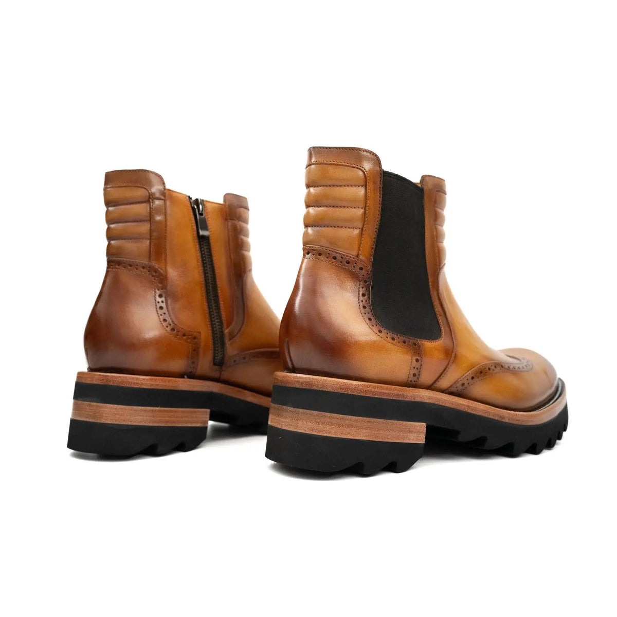 Cognac Lug Sole Chelsea Boot