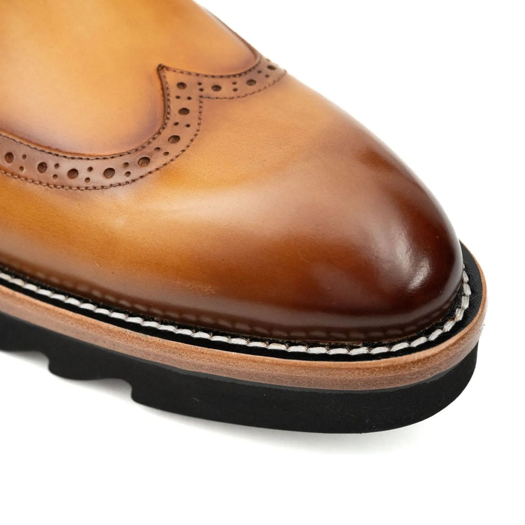 Cognac Lug Sole Chelsea Boot
