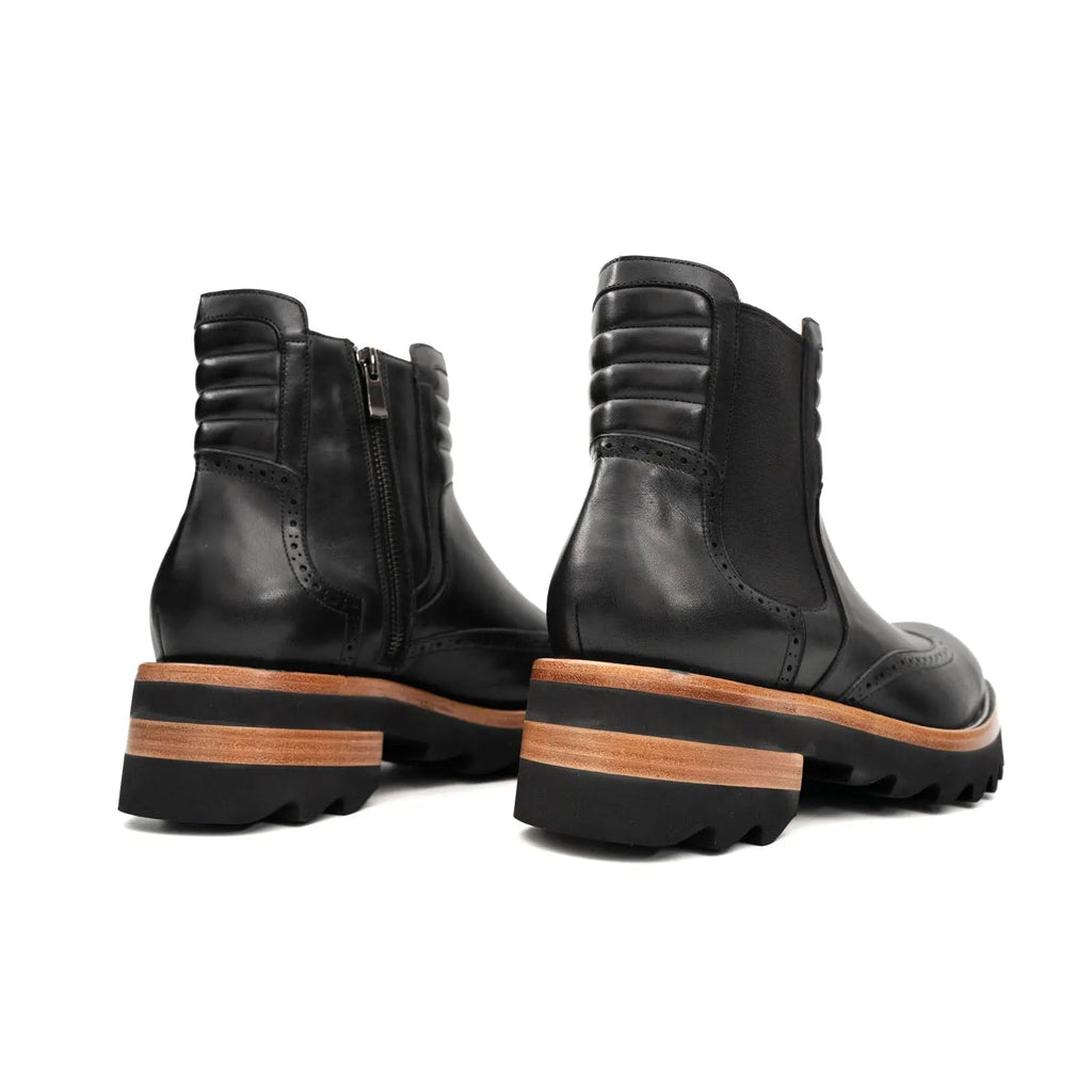 Black Chelsea Boots with Padded Collar