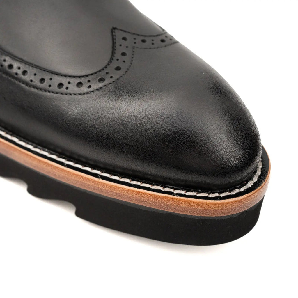 Black Chelsea Boots with Padded Collar