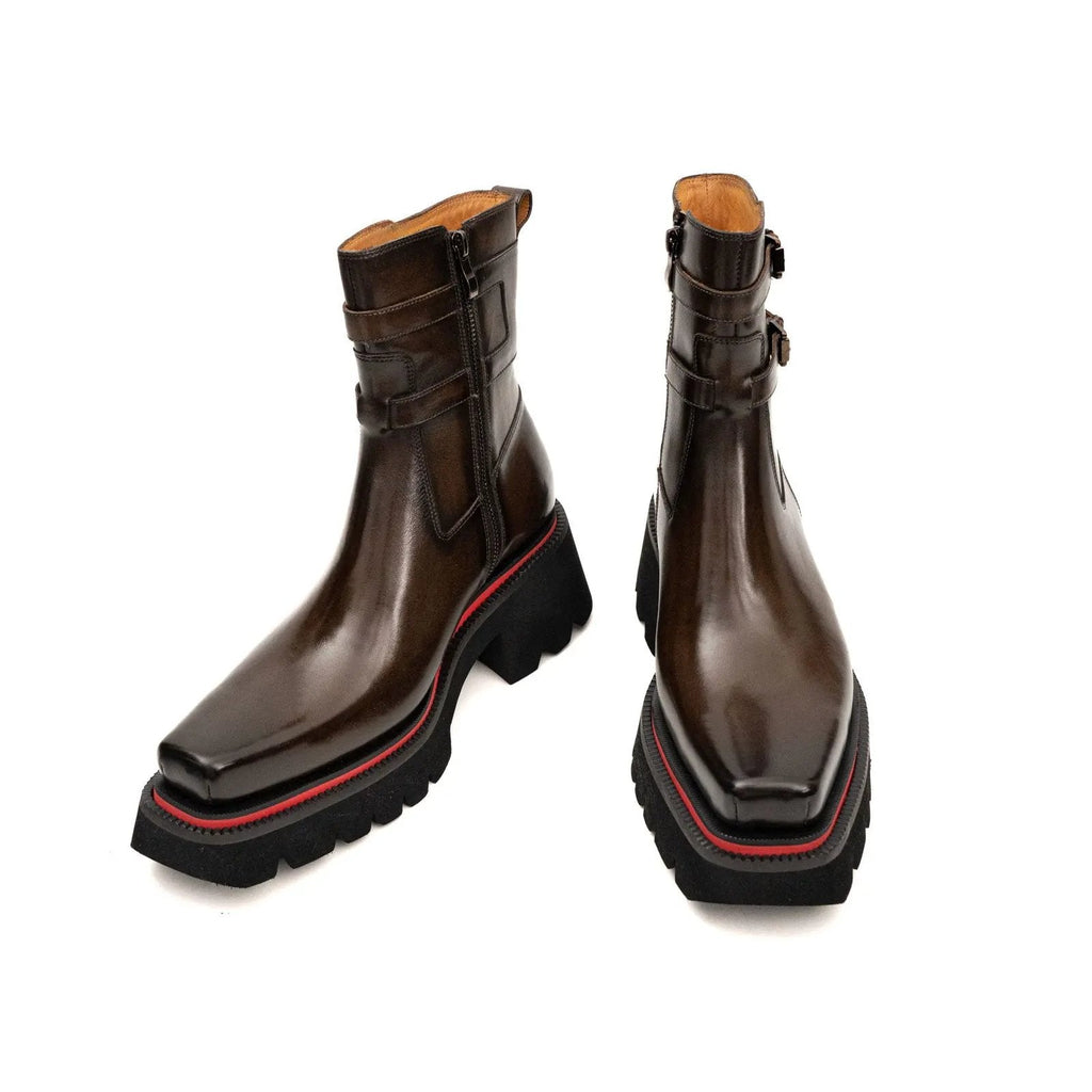 Strapped Lug Sole Chelsea Boot