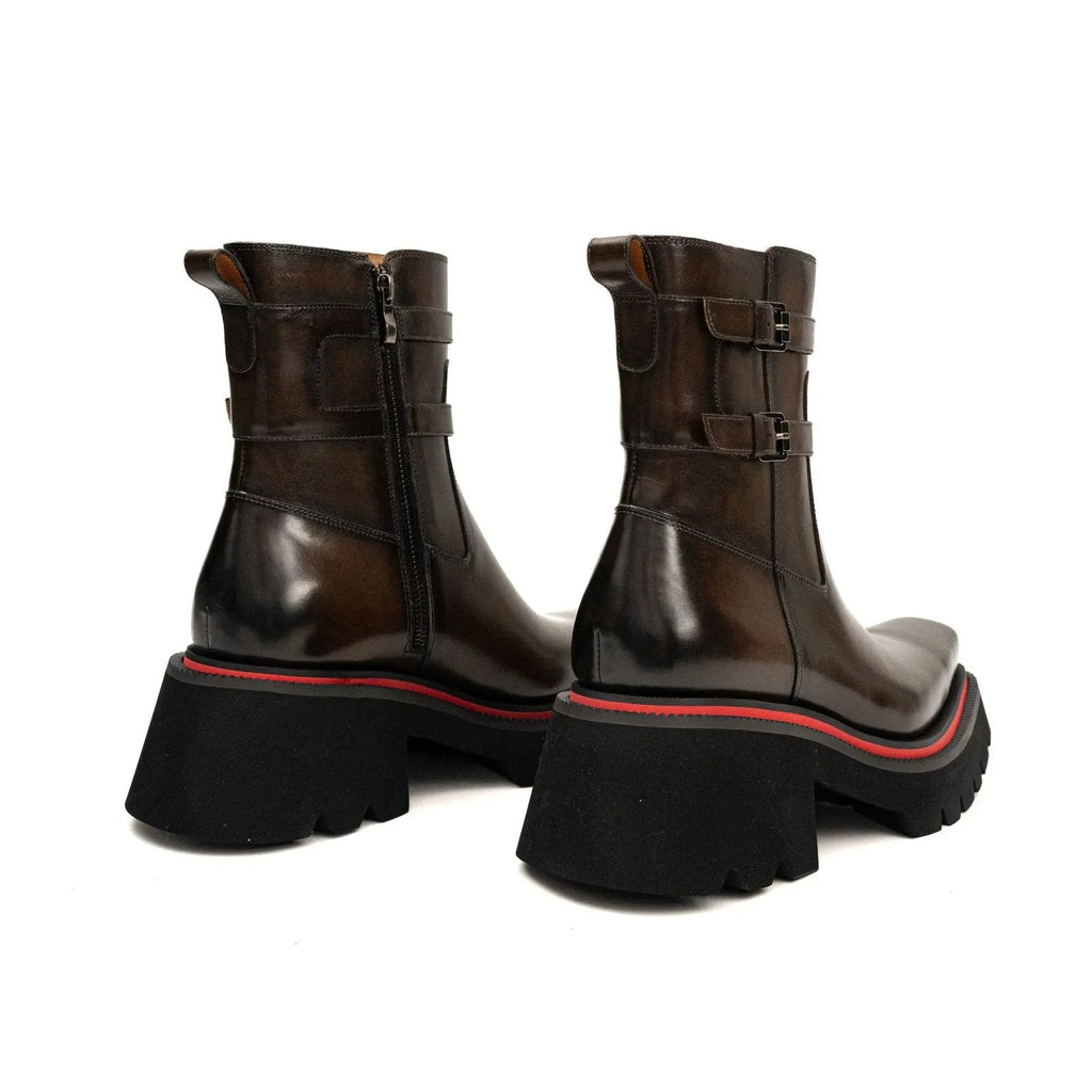 Strapped Lug Sole Chelsea Boot