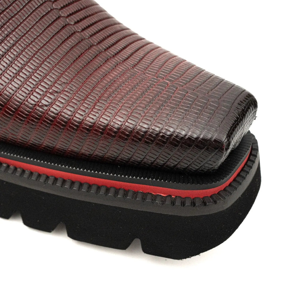 Brown Textured Monk Shoes with Lug Sole