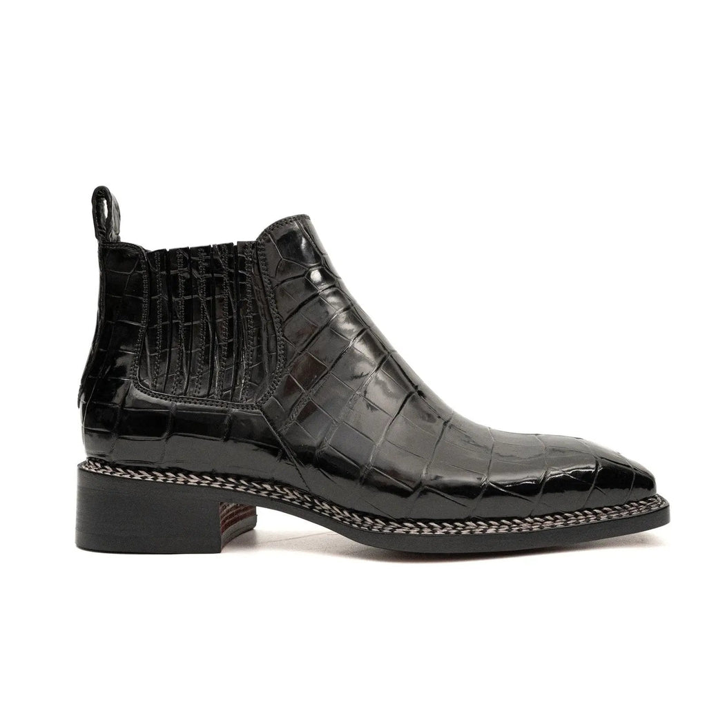 Black Crocodile Chelsea Boot