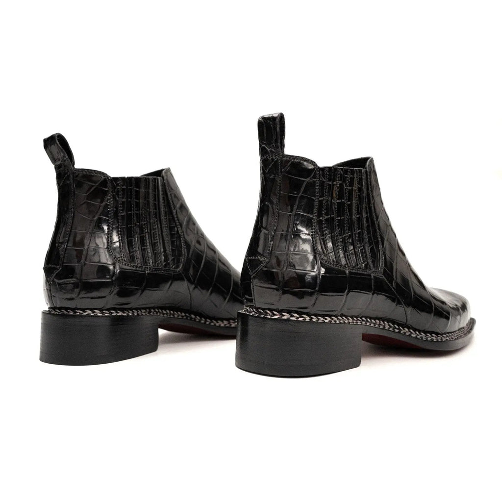 Black Crocodile Chelsea Boot