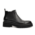 Black Brogued Chelsea Boots with Lug Sole
