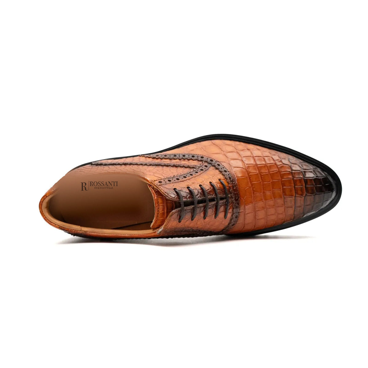 Short Title: Exotic Crocodile Leather Oxford Shoes