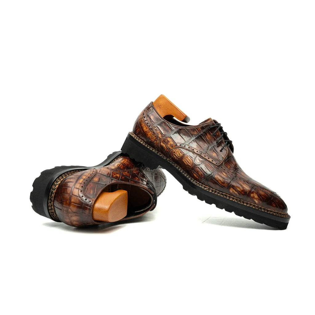 Cognac Crocodile Norwegian Lug Derby
