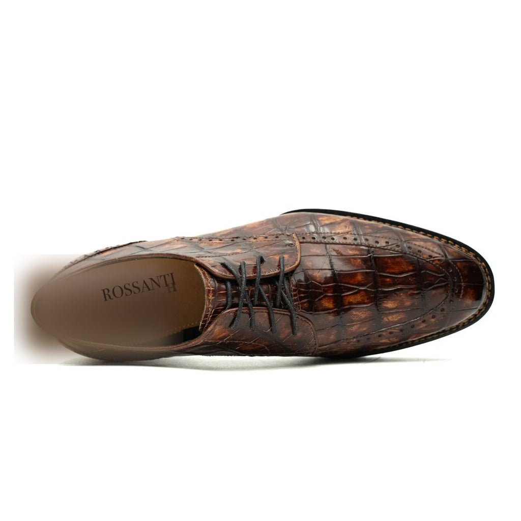 Cognac Crocodile Norwegian Lug Derby