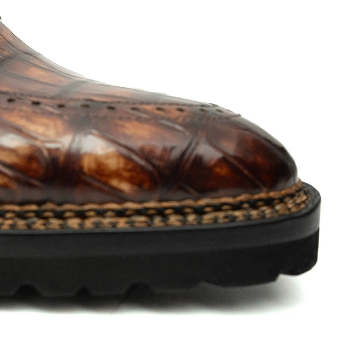 Cognac Crocodile Norwegian Lug Derby