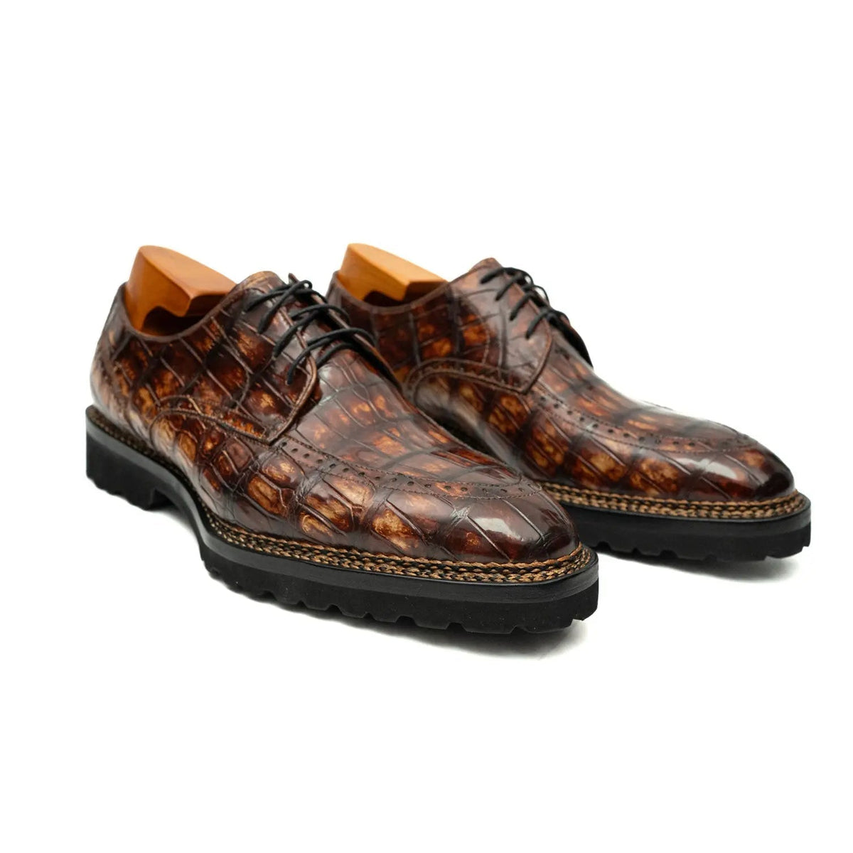 Cognac Crocodile Norwegian Lug Derby