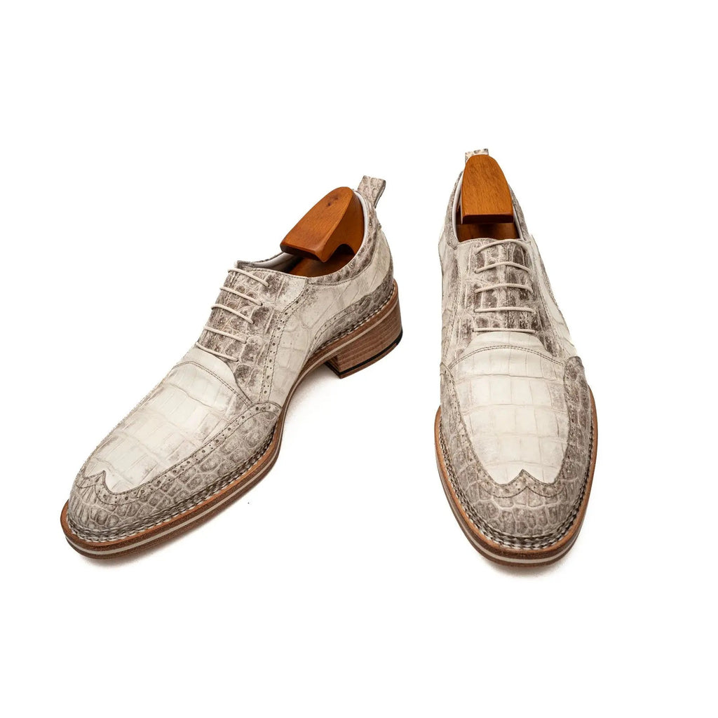 Ivory Crocodile Oxford Shoe