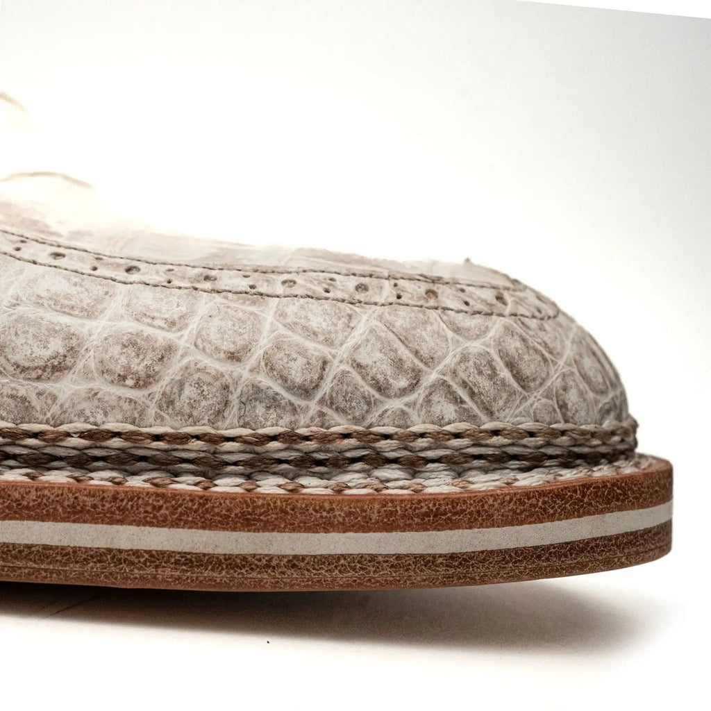 Ivory Crocodile Oxford Shoe