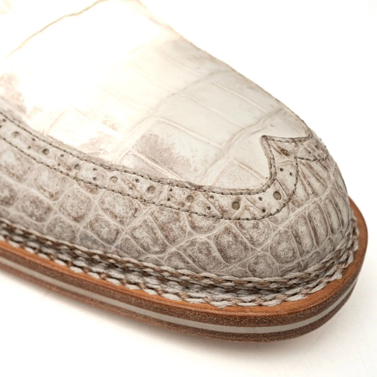 Ivory Crocodile Oxford Shoe