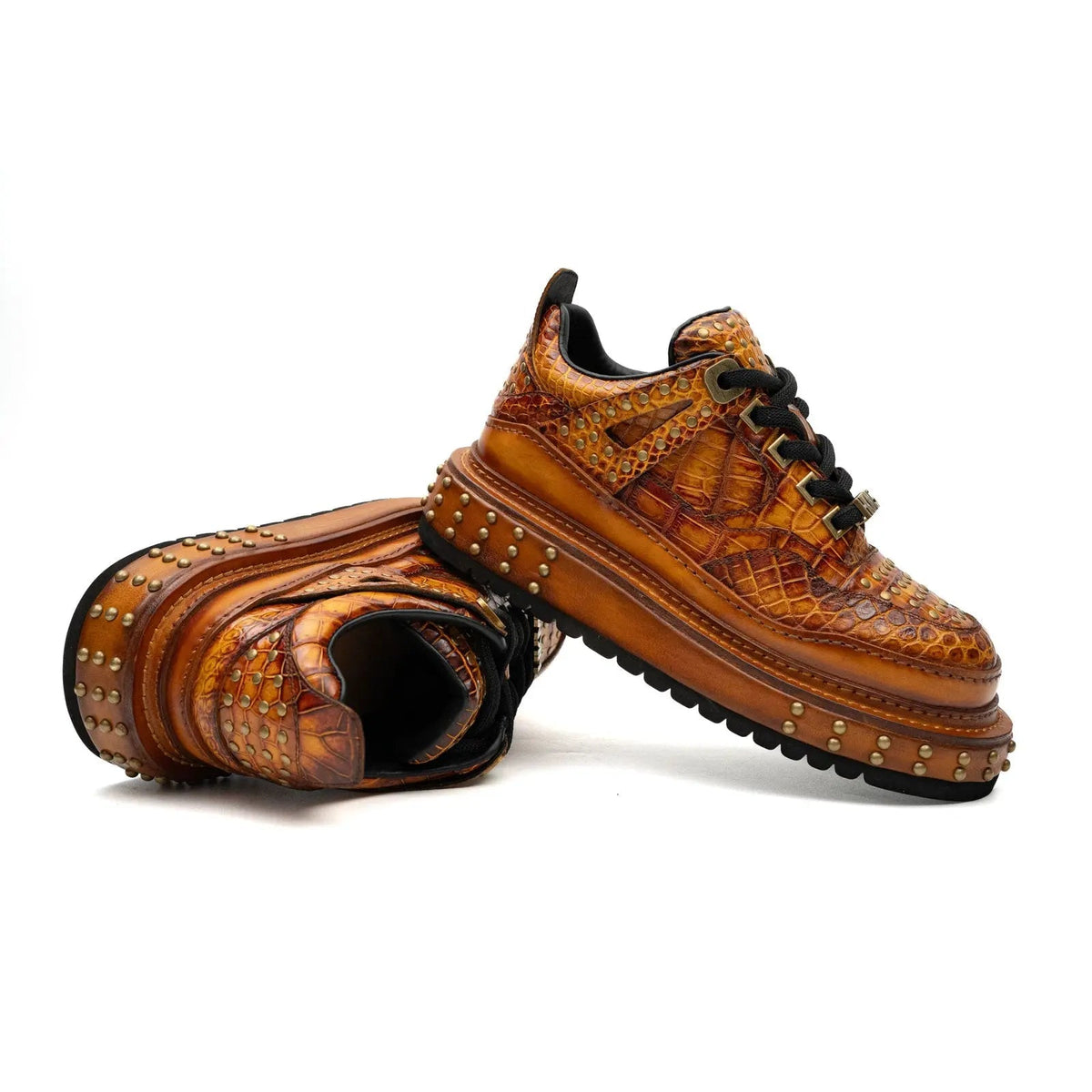 Amber Crocodile Platform Sneaker