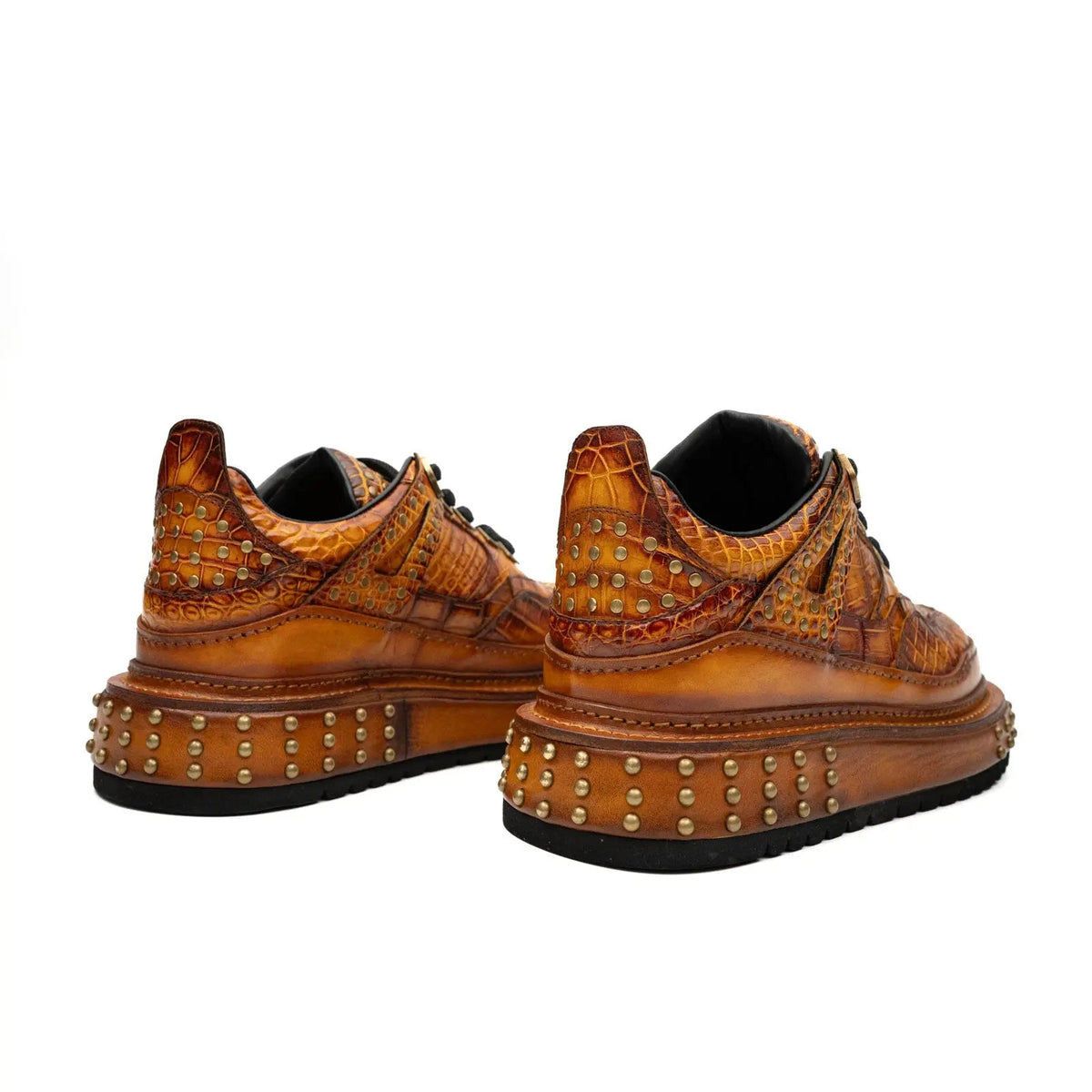 Amber Crocodile Platform Sneaker