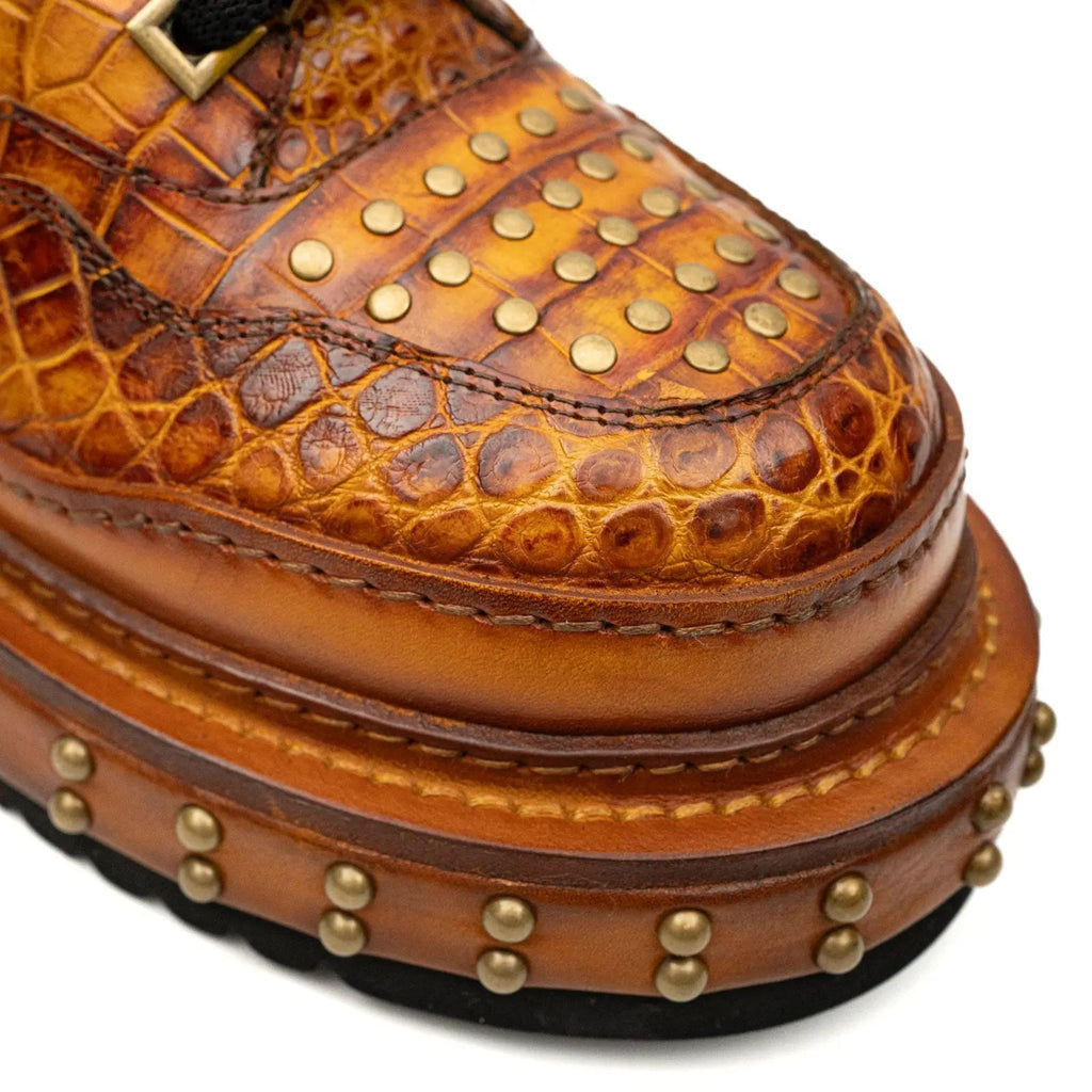 Amber Crocodile Platform Sneaker