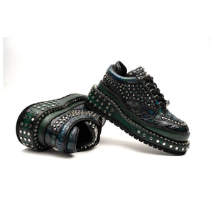 Studded Crocodile Platform Sneaker