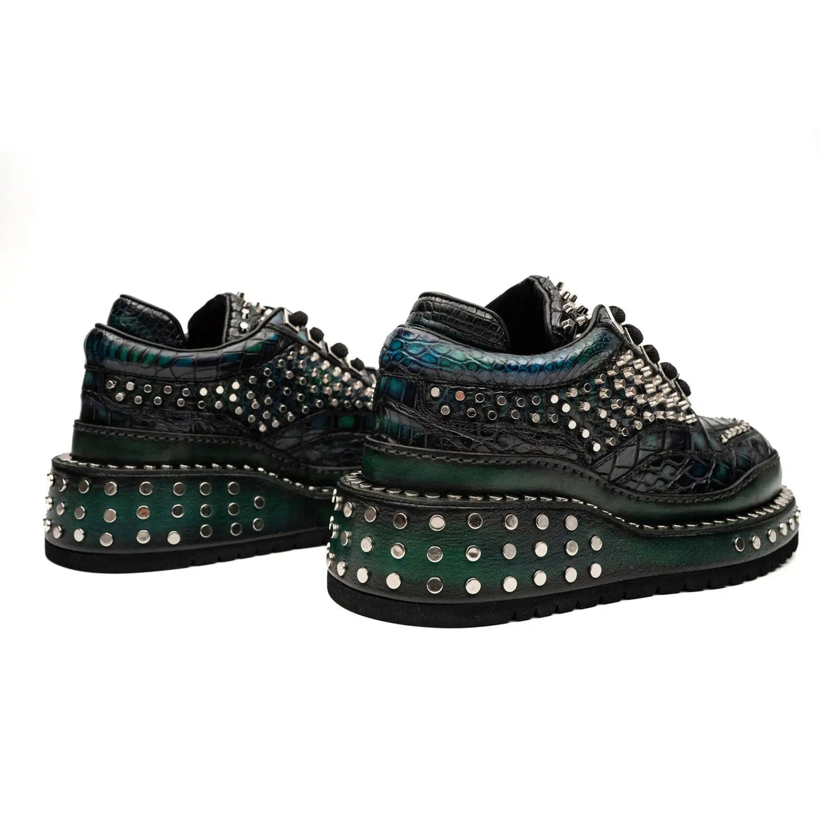 Studded Crocodile Platform Sneaker