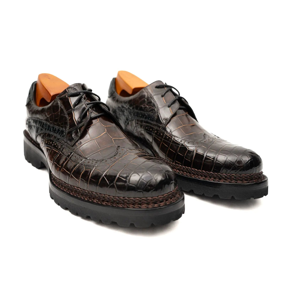 Black Crocodile Norwegian Lug Derby