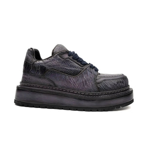 Shadow Grey Ostrich Platform Sneaker