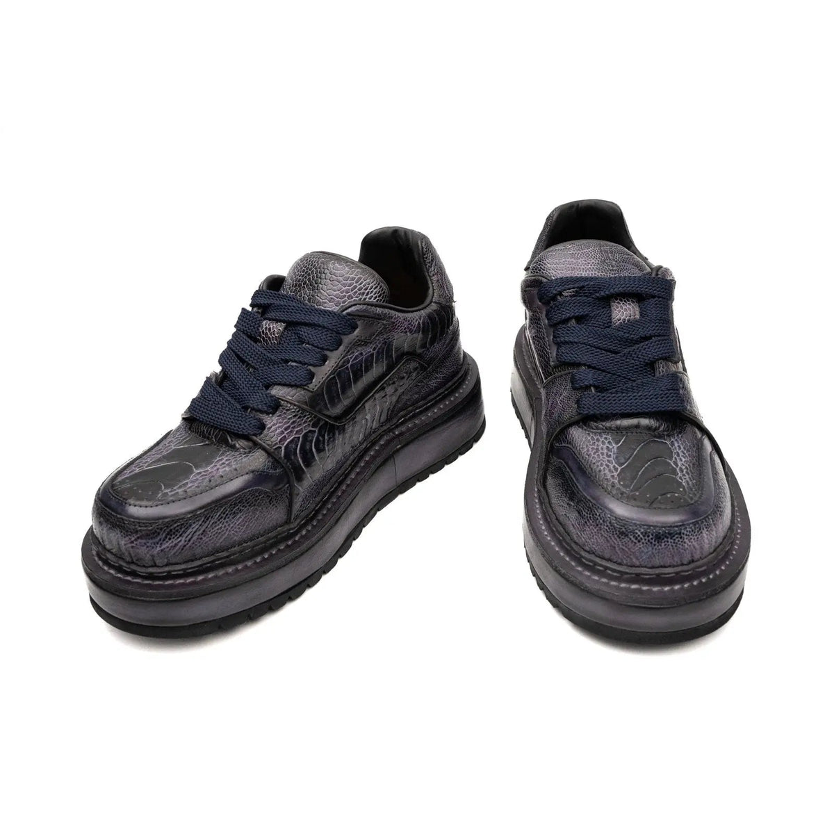 Shadow Grey Ostrich Platform Sneaker