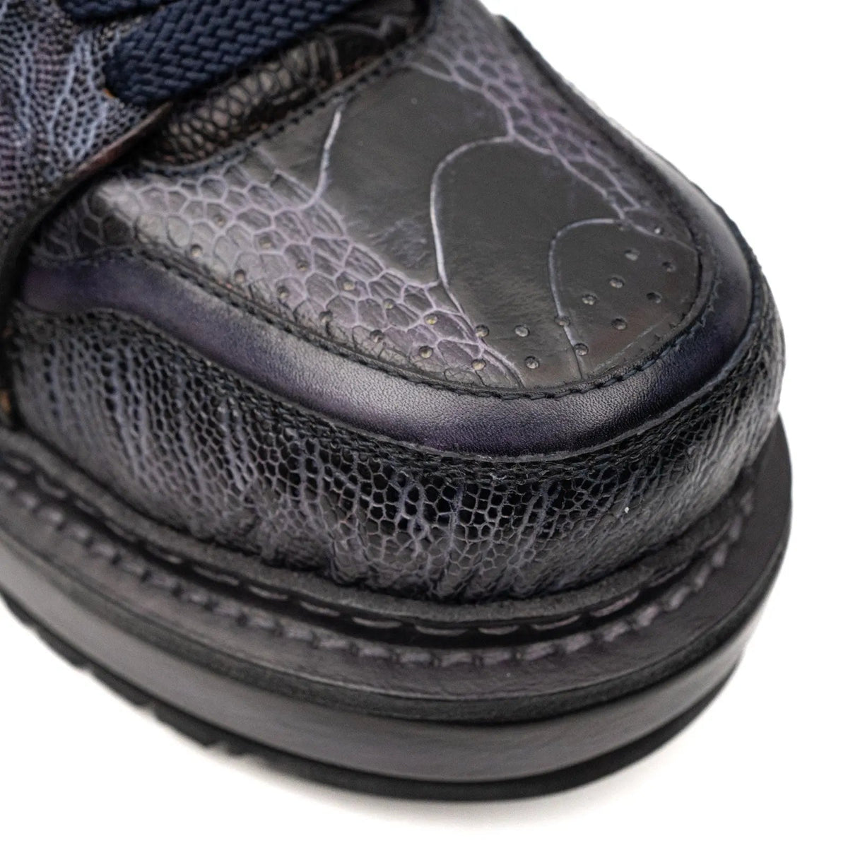 Shadow Grey Ostrich Platform Sneaker