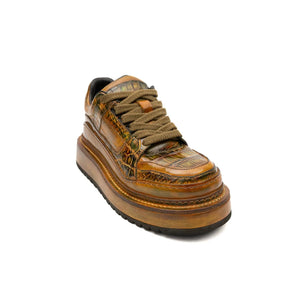 Patina Ostrich Platform Sneaker