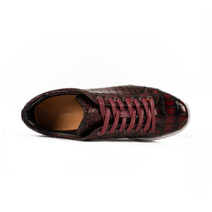 Burgundy Crocodile Court Sneaker