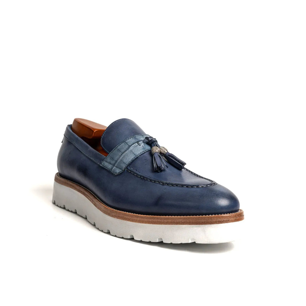 Crocodile Leather Tassel XL Loafers