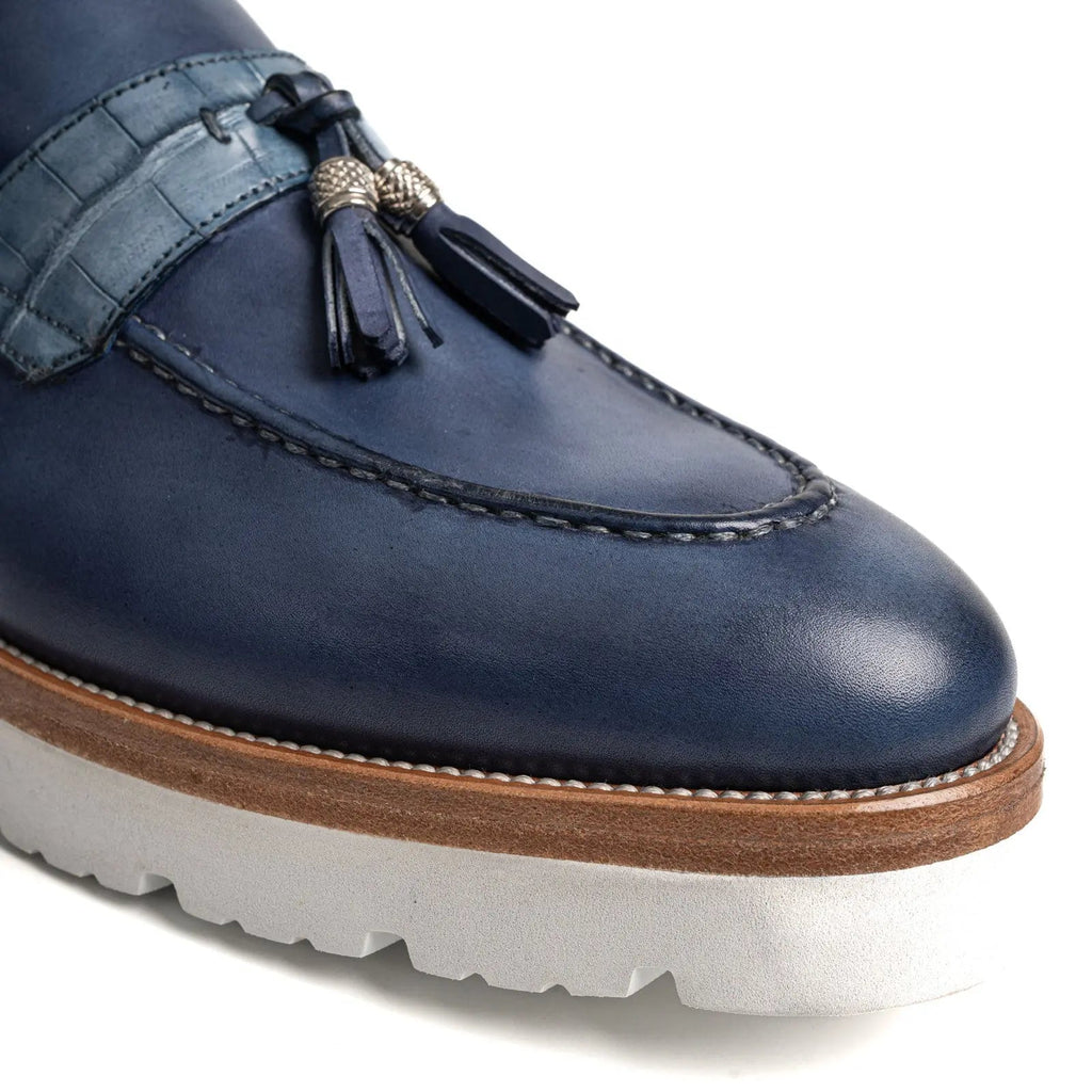 Crocodile Leather Tassel XL Loafers