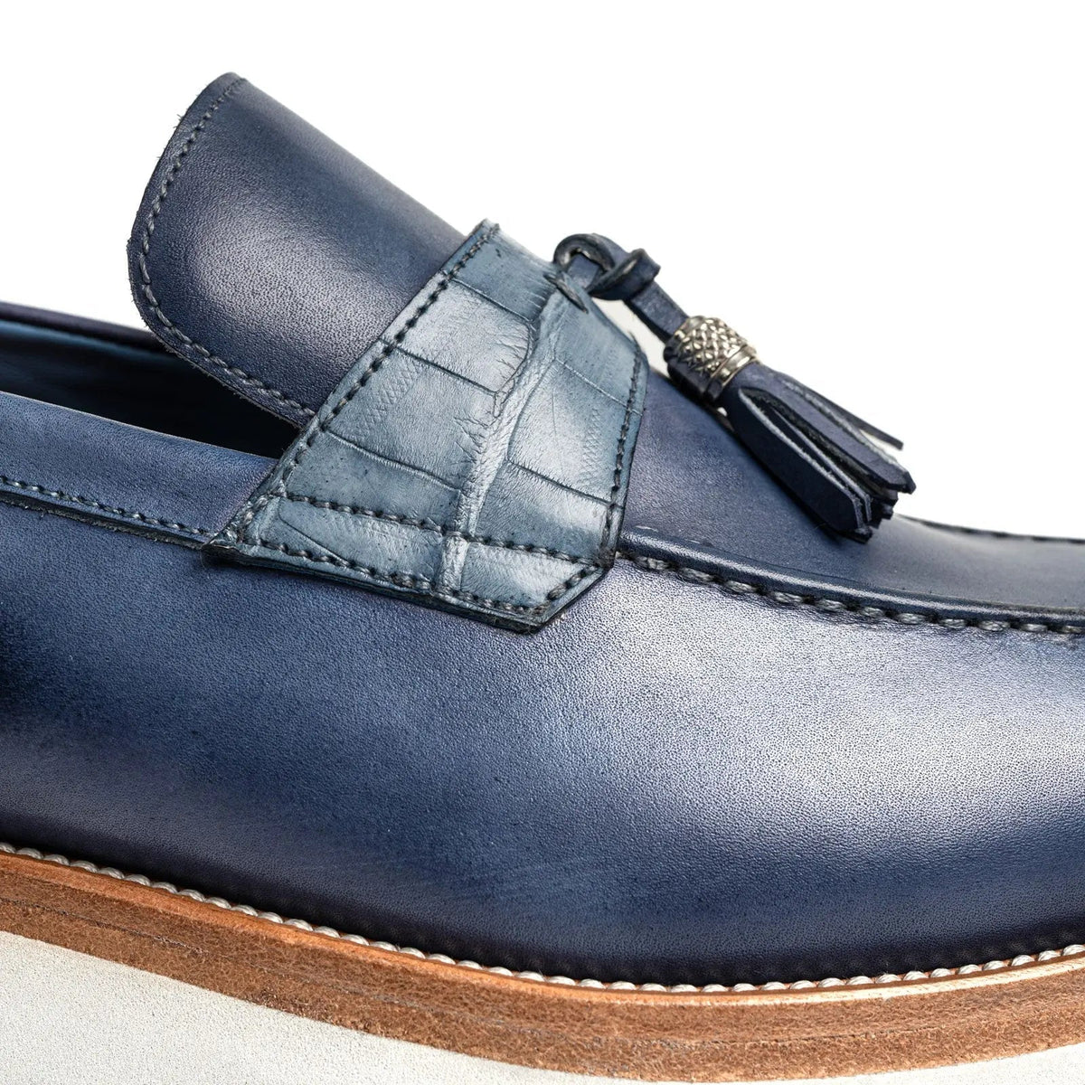 Crocodile Leather Tassel XL Loafers