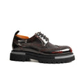 Burgundy Wingtip Platform Derby