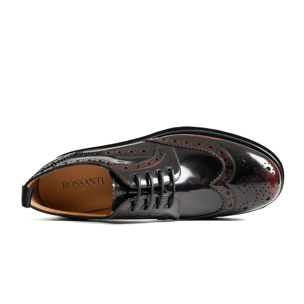 Burgundy Wingtip Platform Derby