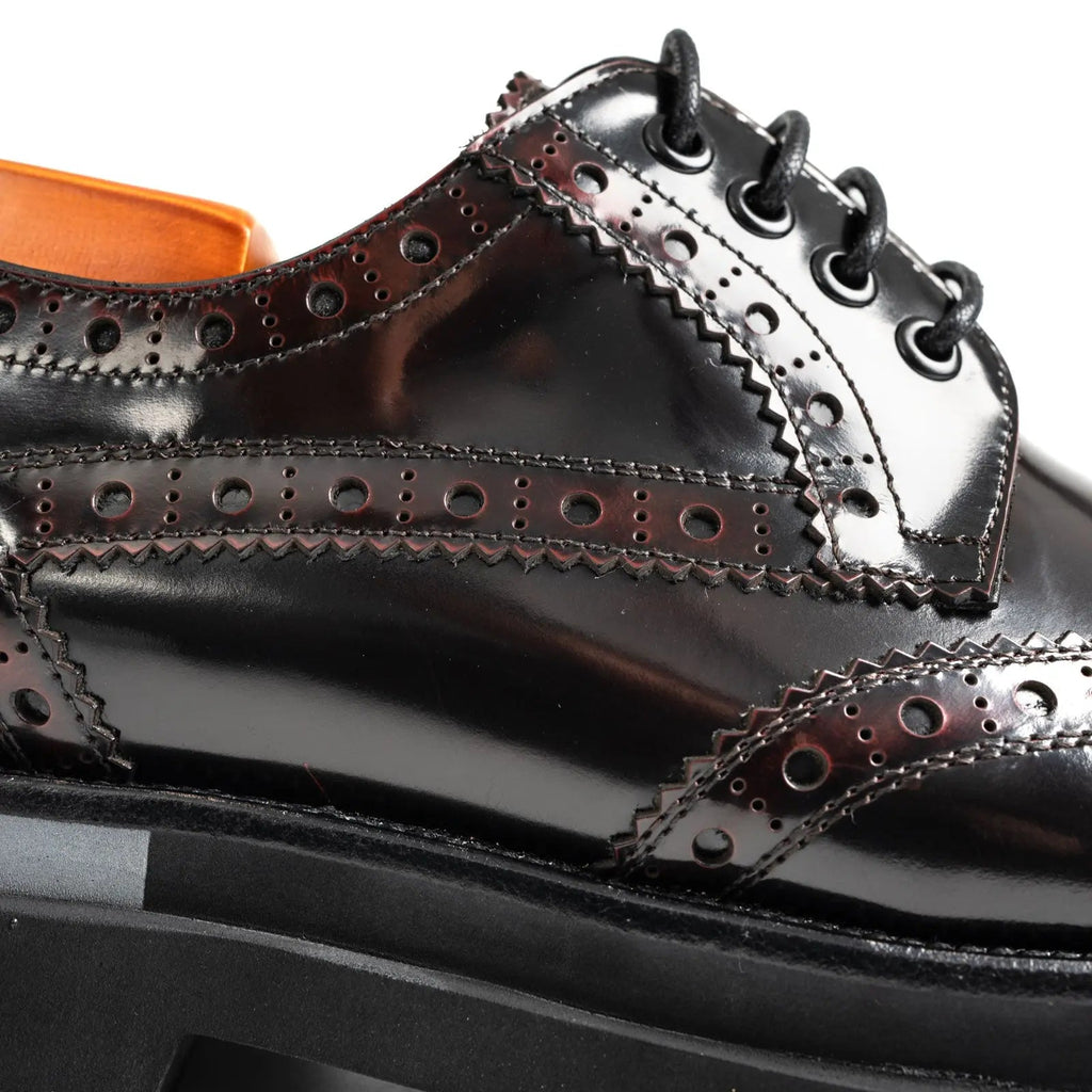 Burgundy Wingtip Platform Derby
