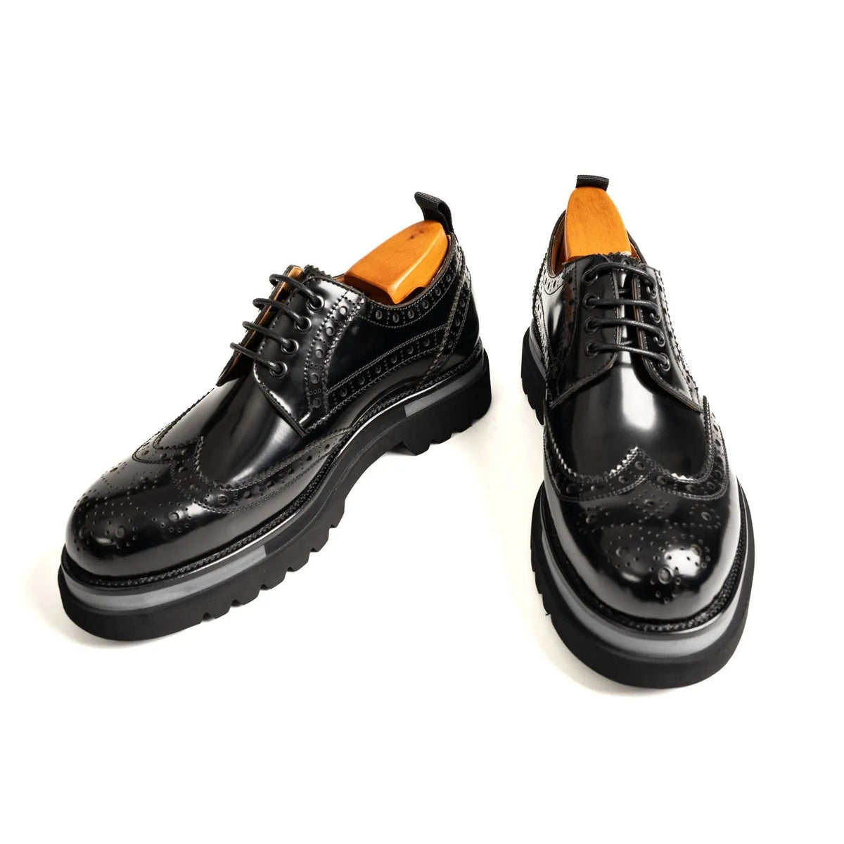 Black Lug Sole Brogue Derby