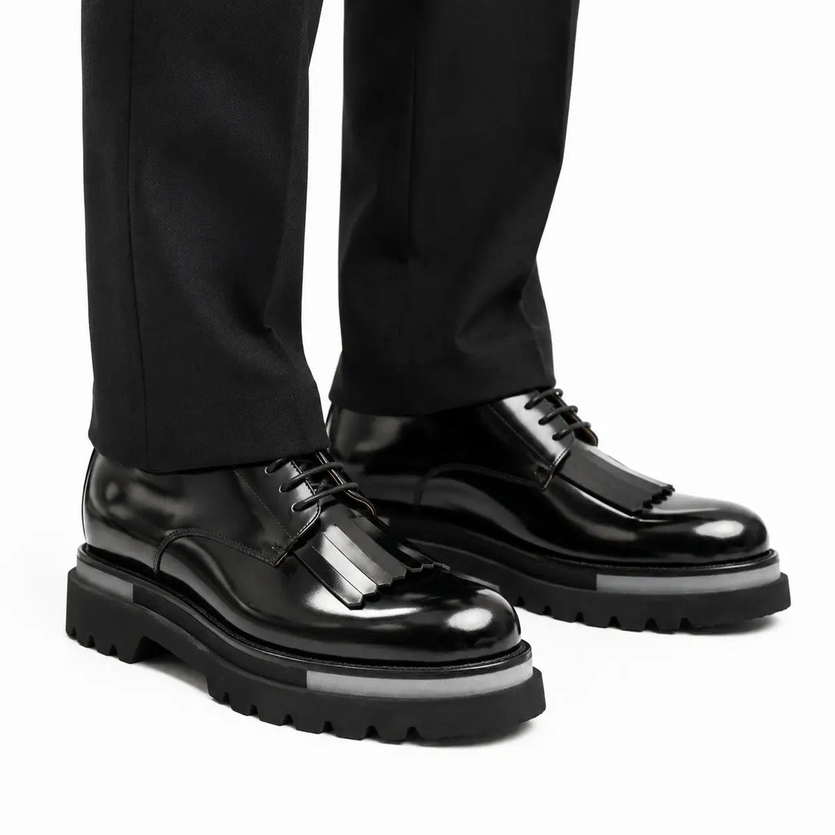 Black Fringe Platform Derby